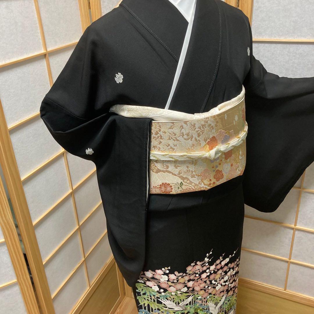 2273# Japanese Tomesode Kimono Vintage Womens Silk Fabric Robe Kimono only sold