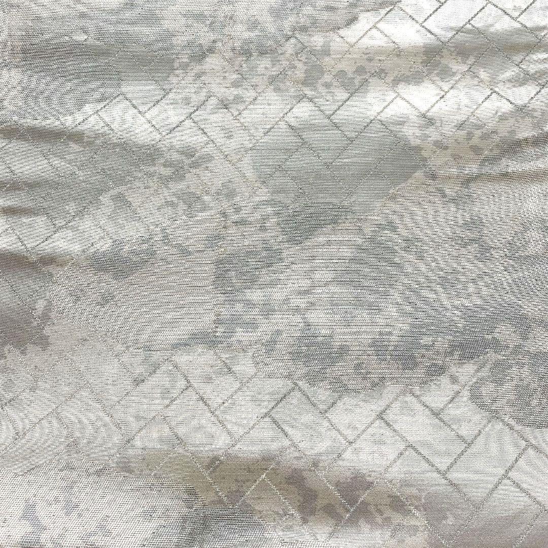 3842# Japanese Vintage Fukuro Obi Belt Kimono Fabric Silk Traditional Silver