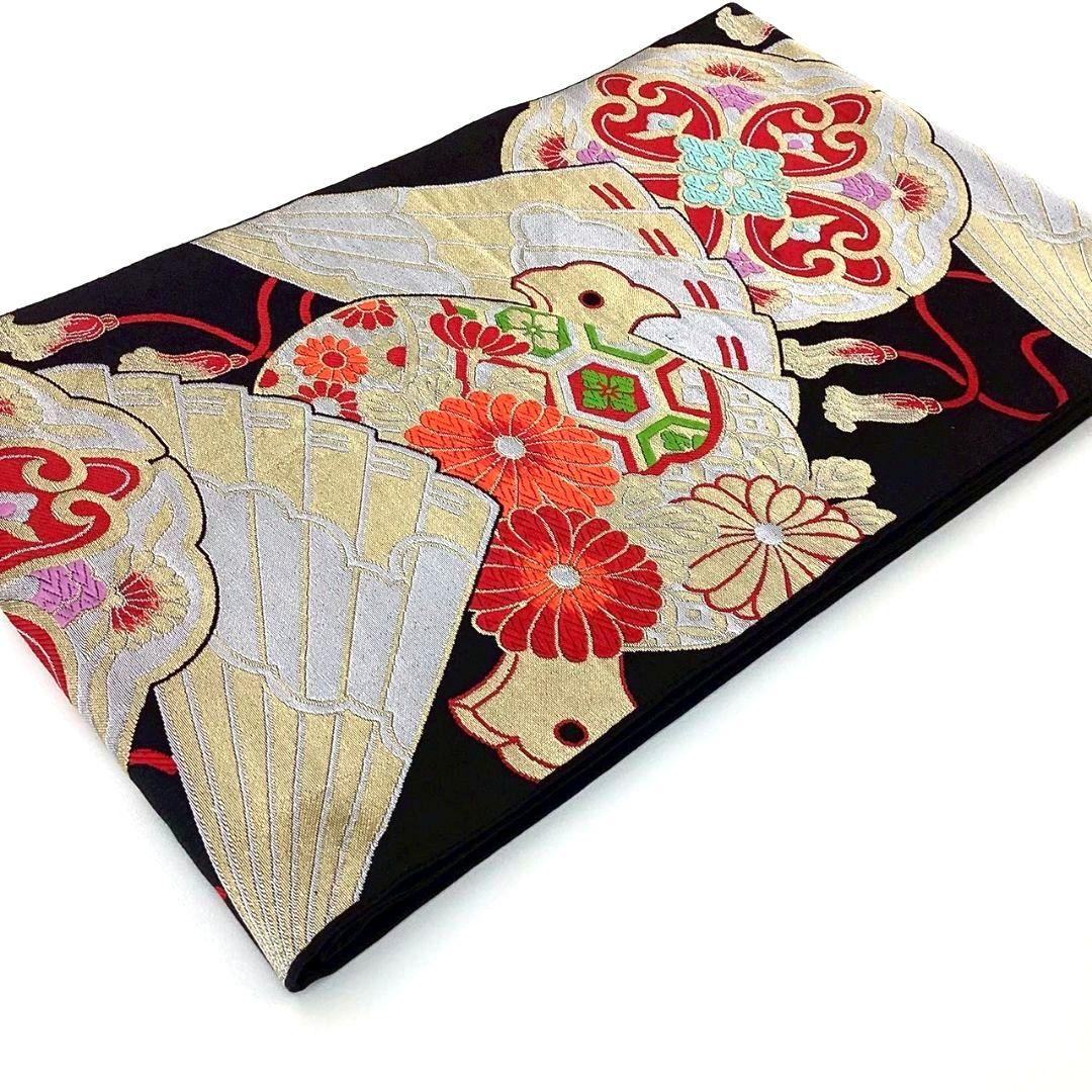 4778# Japanese Vintage Fukuro Obi Belt Kimono Fabric Silk Traditional Untailored