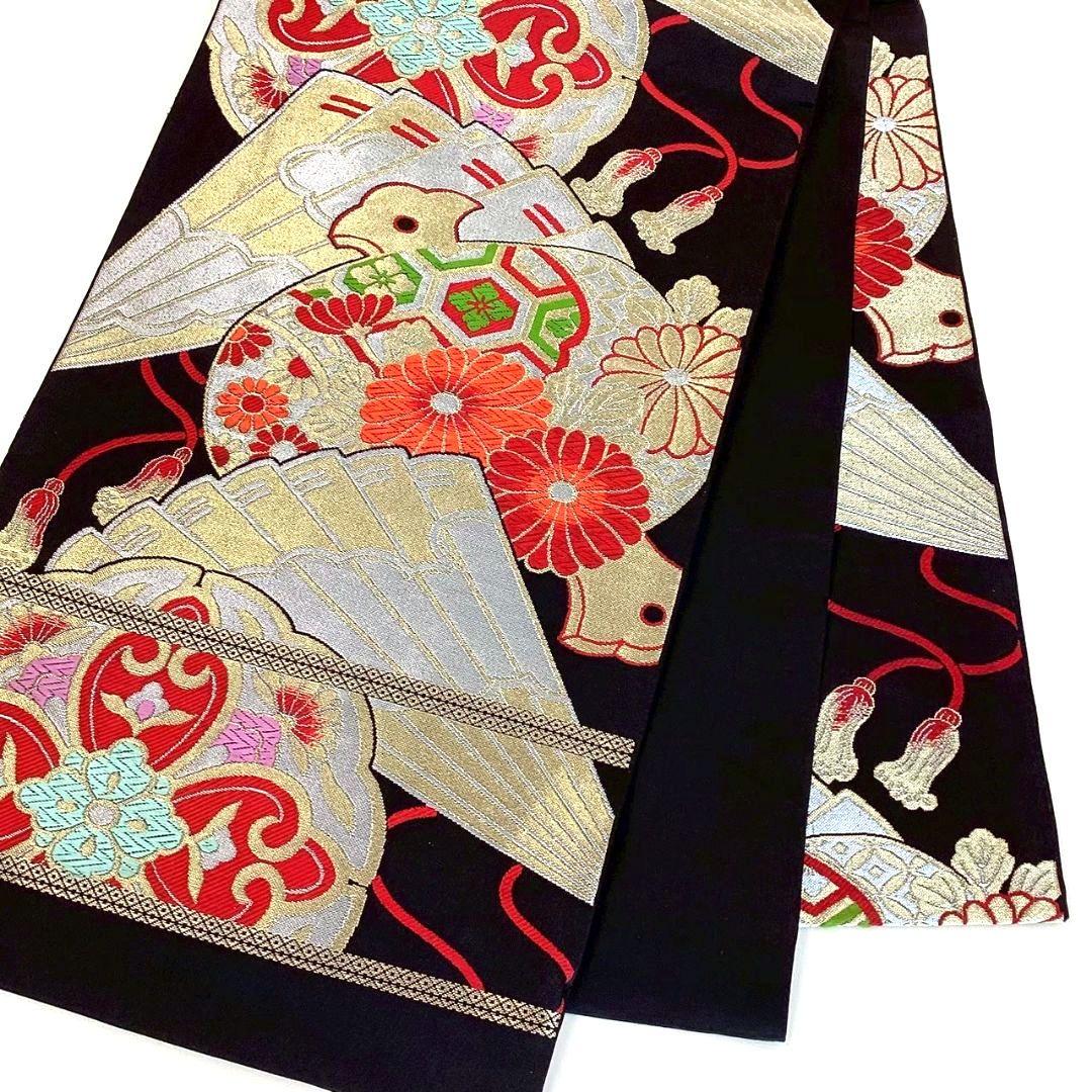 4778# Japanese Vintage Fukuro Obi Belt Kimono Fabric Silk Traditional Untailored
