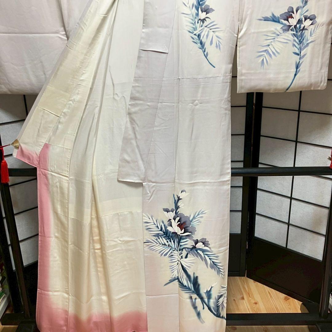 5163# Japanese Kimono Vintage Fabric Pure Silk Robe Women's Traditional
