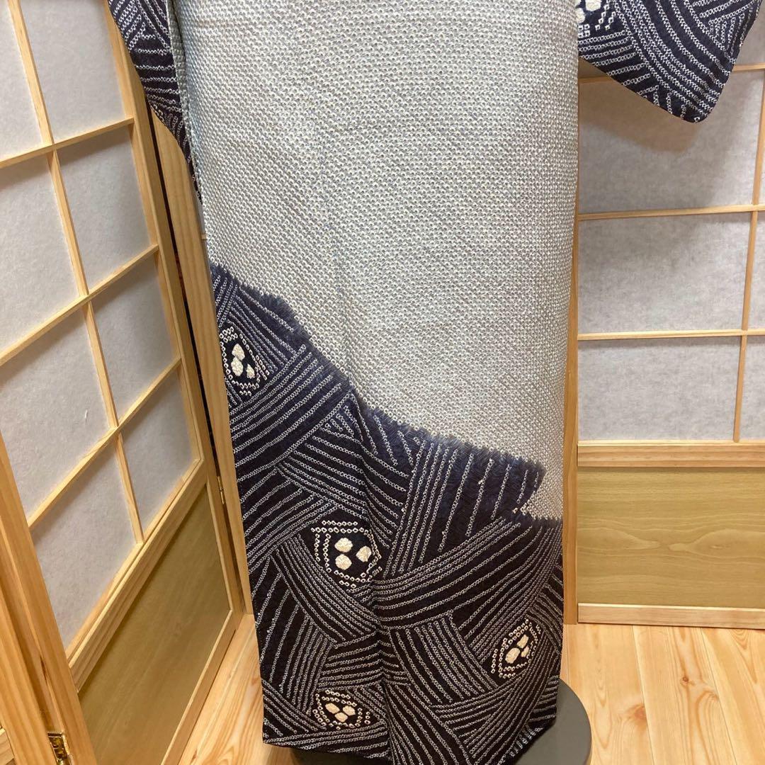 3912# Japanese Kimono Vintage Womens Silk Fabric Robe Kimono only sold Shibori