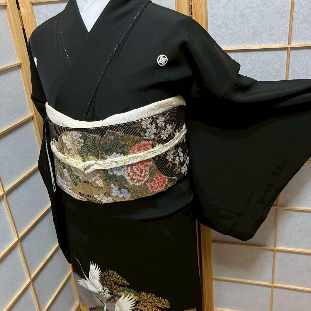 4436# Japanese Tomesode Kimono Vintage Womens Silk Fabric Robe Kimono only sold