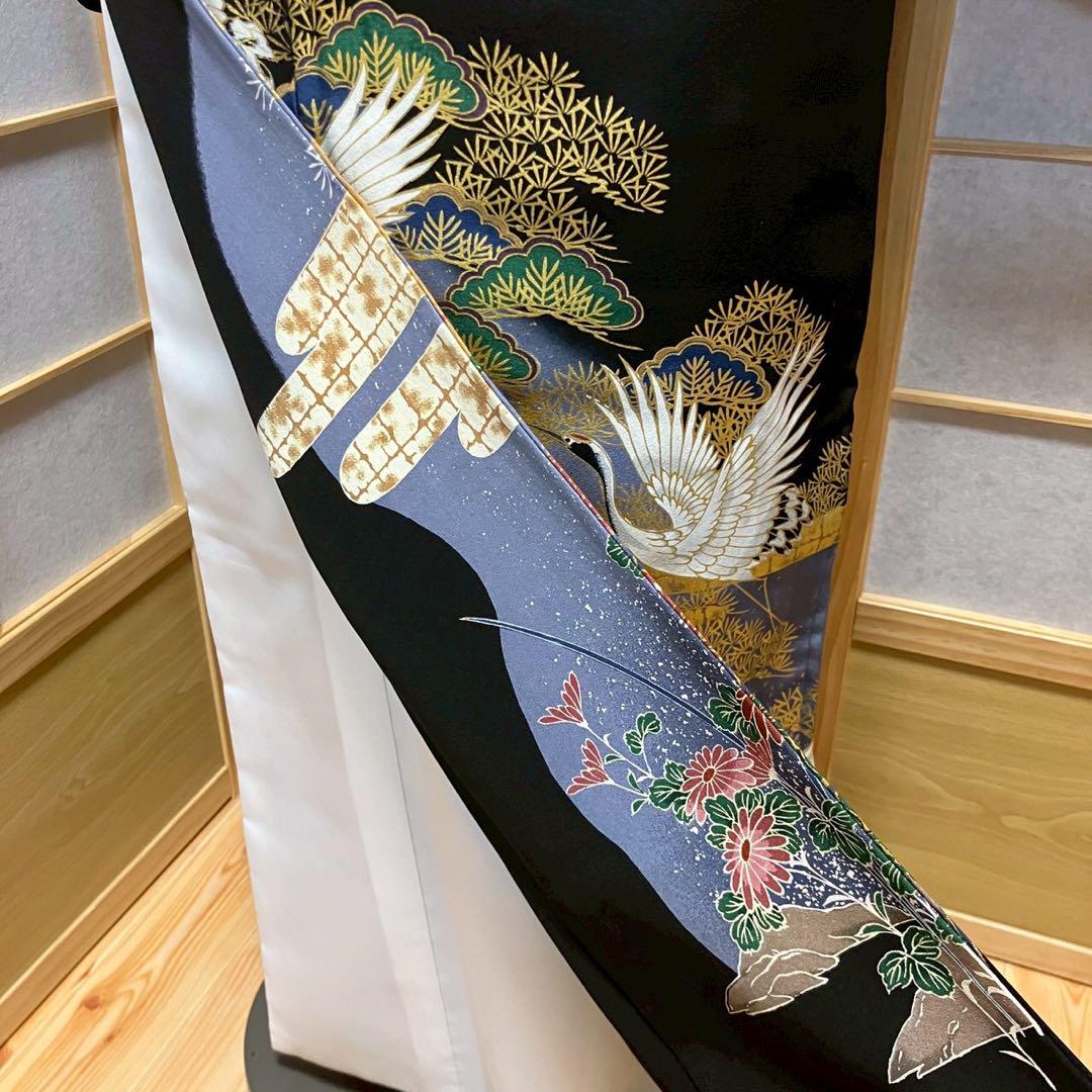 4436# Japanese Tomesode Kimono Vintage Womens Silk Fabric Robe Kimono only sold