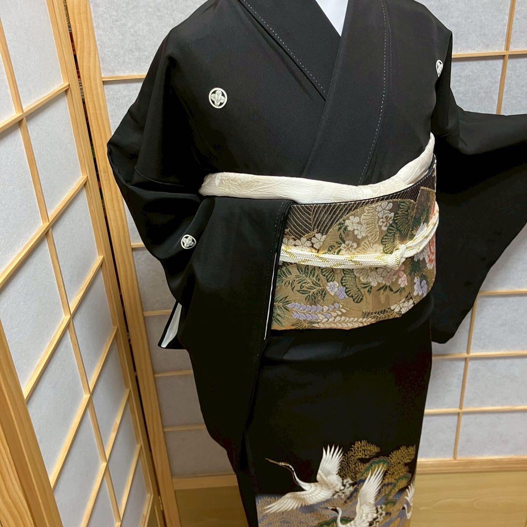 4436# Japanese Tomesode Kimono Vintage Womens Silk Fabric Robe Kimono only sold