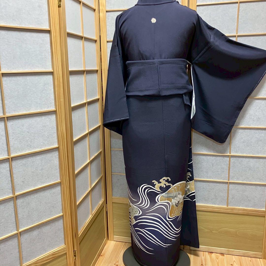 4379# Japanese Tomesode Kimono Vintage Womens Silk Fabric Robe Kimono only sold