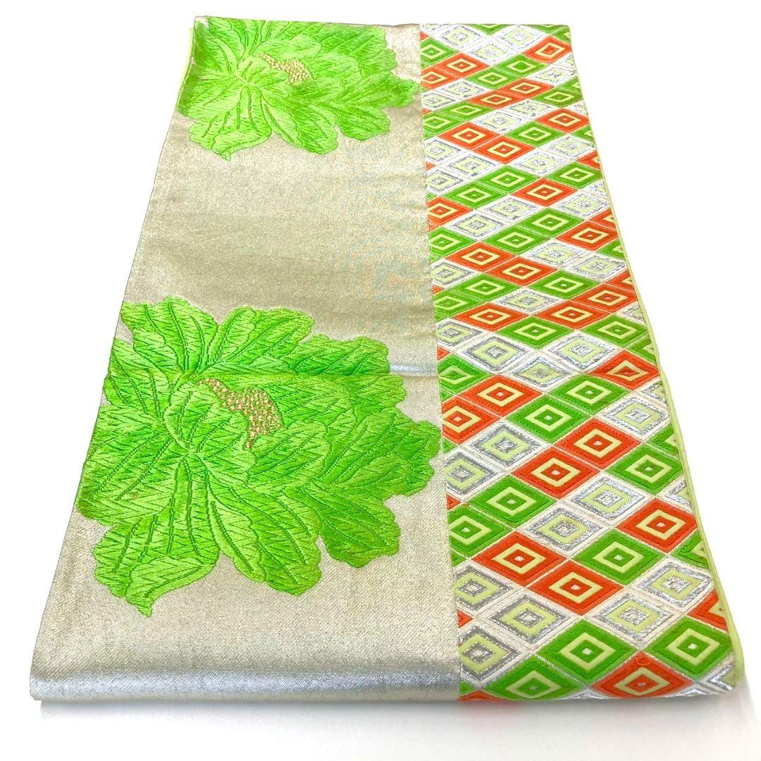 3025# Japanese Vintage Fukuro Obi Belt Kimono Fabric Silk Traditional Embroidery