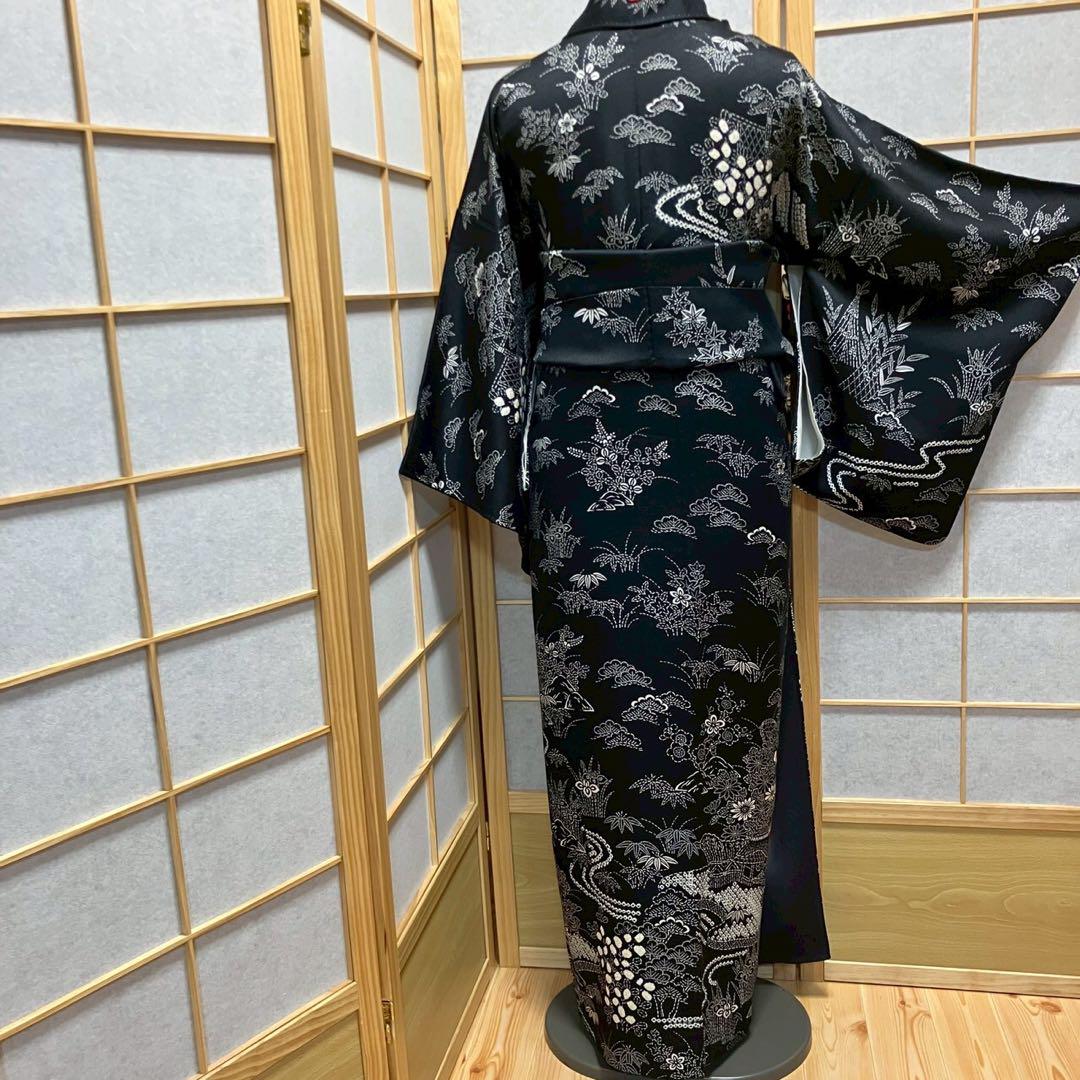 4363# Japanese Kimono Vintage Womens Silk Fabric Robe Kimono only sold Shibori