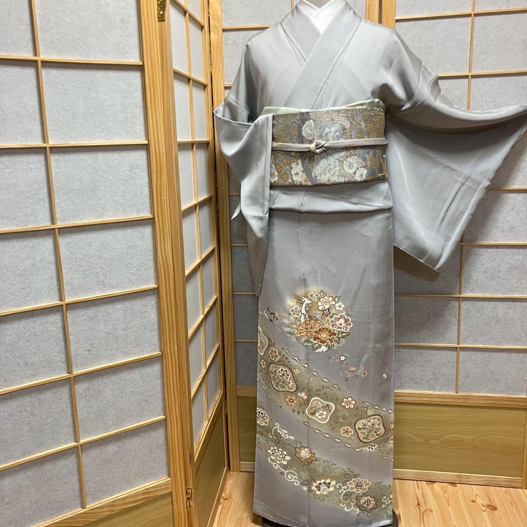 4418# Japanese Tomesode Kimono Vintage Womens Silk Fabric Robe Kimono only sold