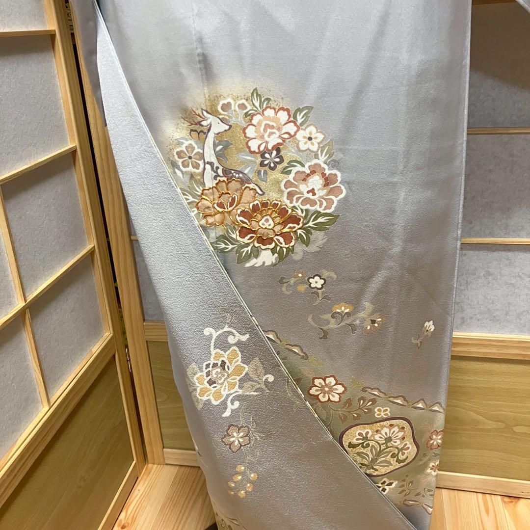 4418# Japanese Tomesode Kimono Vintage Womens Silk Fabric Robe Kimono only sold