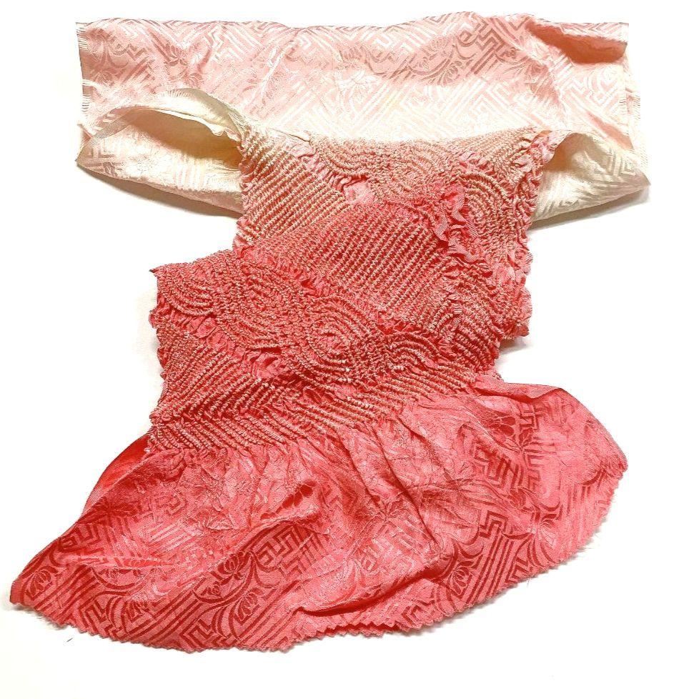 3371# Japanese Kimono Accessory Obiage and Obijime 2-piece Set Silk Shibori