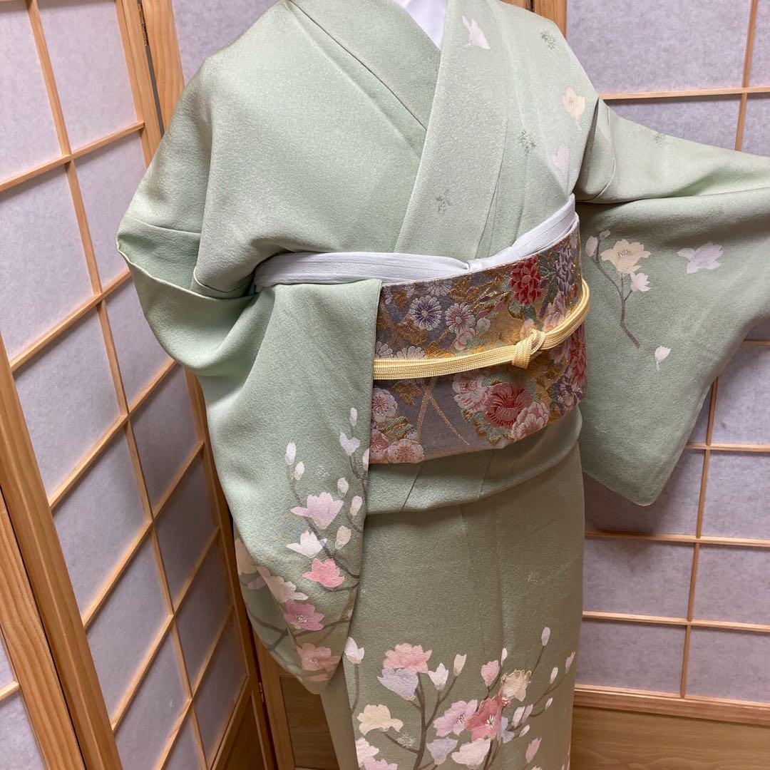 3937# Japanese Kimono Vintage Womens Silk Fabric Robe Kimono only sold