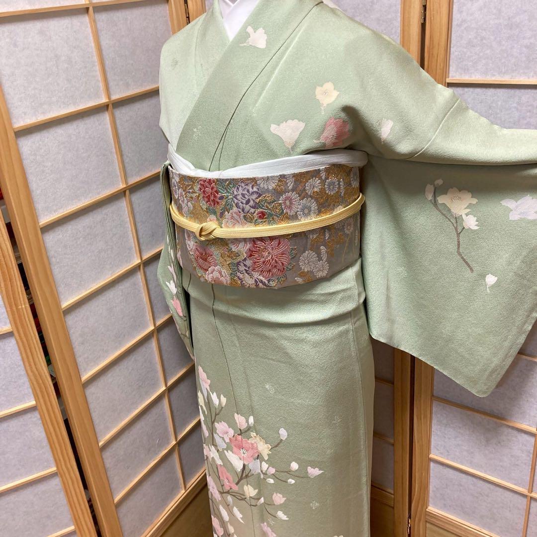 3937# Japanese Kimono Vintage Womens Silk Fabric Robe Kimono only sold