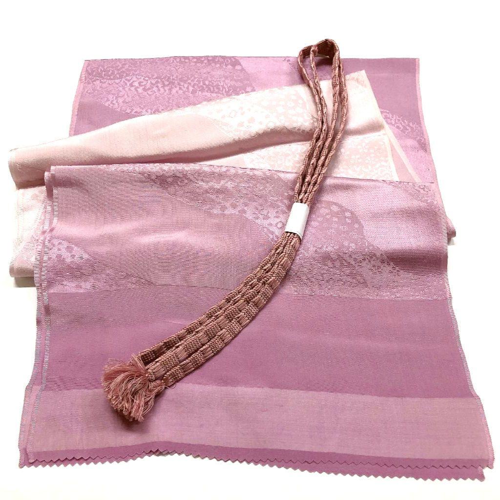 4591# Japanese Kimono Accessory Vintage Obiage and Obijime 2-piece Set Silk