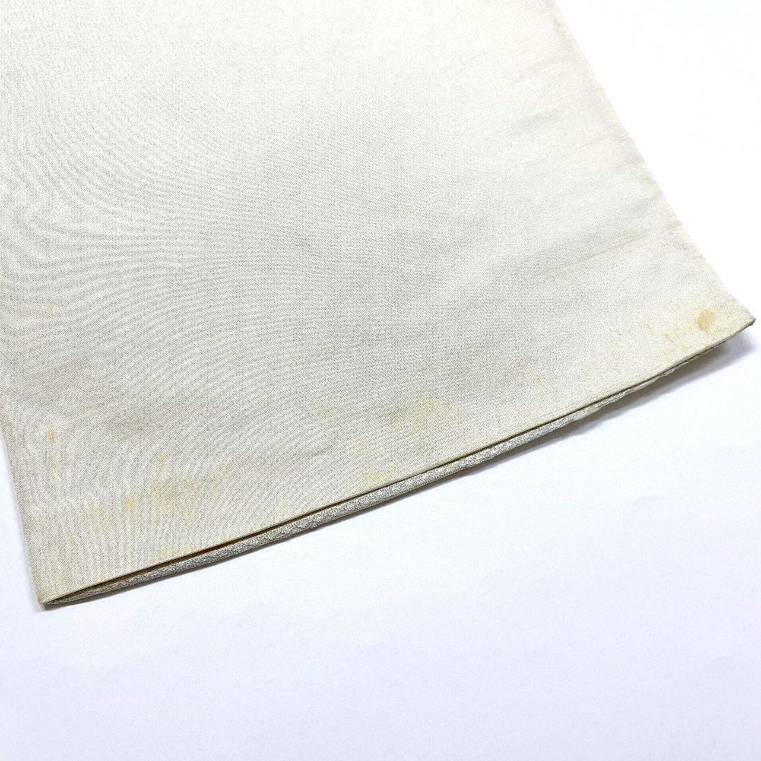 3768# Japanese Vintage Fukuro Obi Belt Kimono Fabric Silk Traditional Silver
