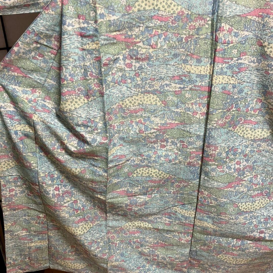 5170# Japanese Kimono Vintage Fabric Silk Robe Women's Traditional Unlined