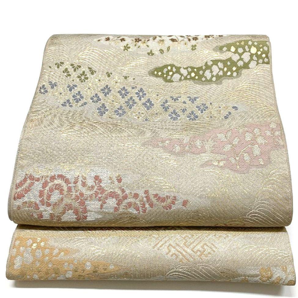 4169# Japanese Vintage Fukuro Obi Belt Kimono Fabric Silk Traditional Untailored