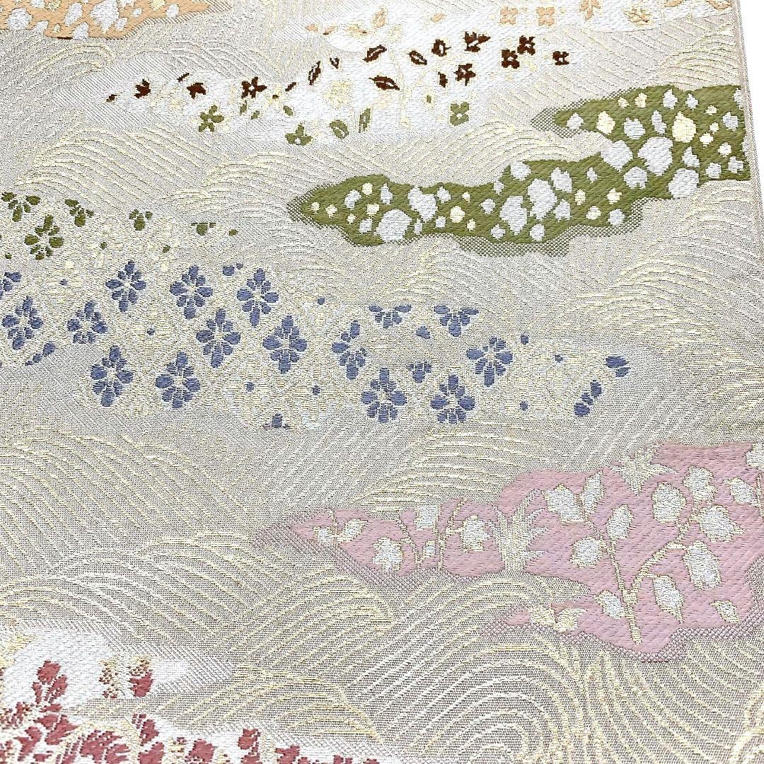4169# Japanese Vintage Fukuro Obi Belt Kimono Fabric Silk Traditional Untailored