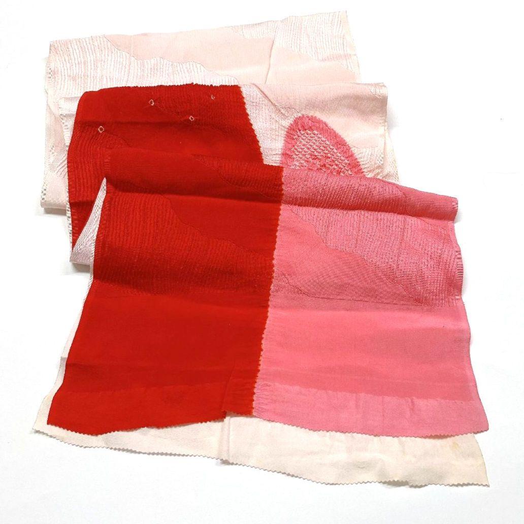 3882# Japanese Kimono Accessory Obiage and Obijime 2-piece Set Silk Shibori