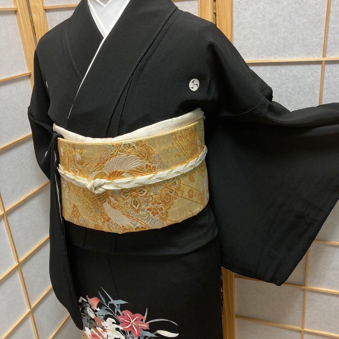 2882# Japanese Tomesode Kimono Vintage Womens Silk Fabric Robe Kimono only sold