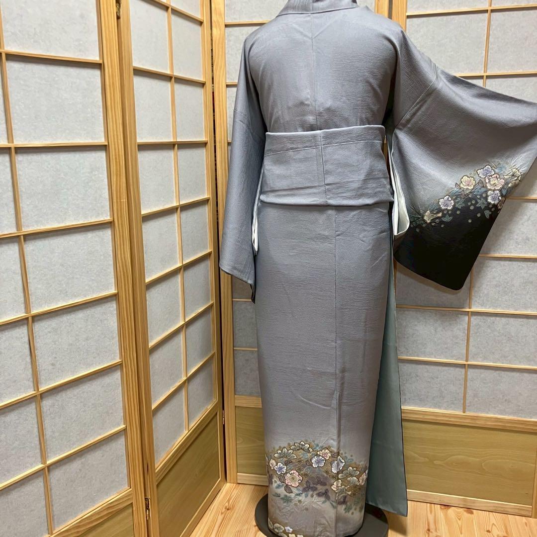 5447# Japanese Kimono Vintage Womens Silk Fabric Robe Kimono only sold