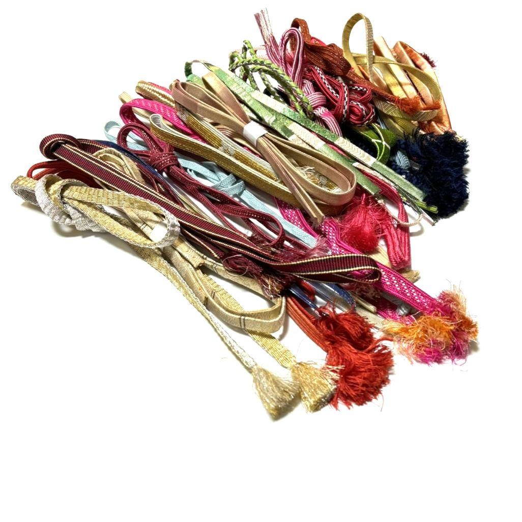 5822# Japanese Vintage Bundle 25pcs Set Bulk Obijime Kimono Silk Wholesale