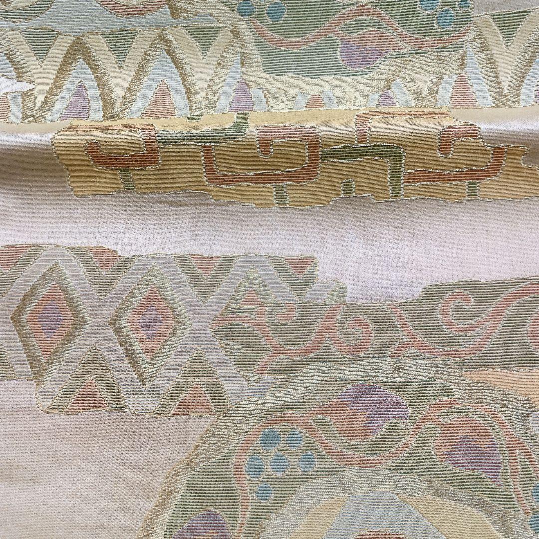 4093# Japanese Vintage Fukuro Obi Belt Kimono Fabric Silk Traditional Gold