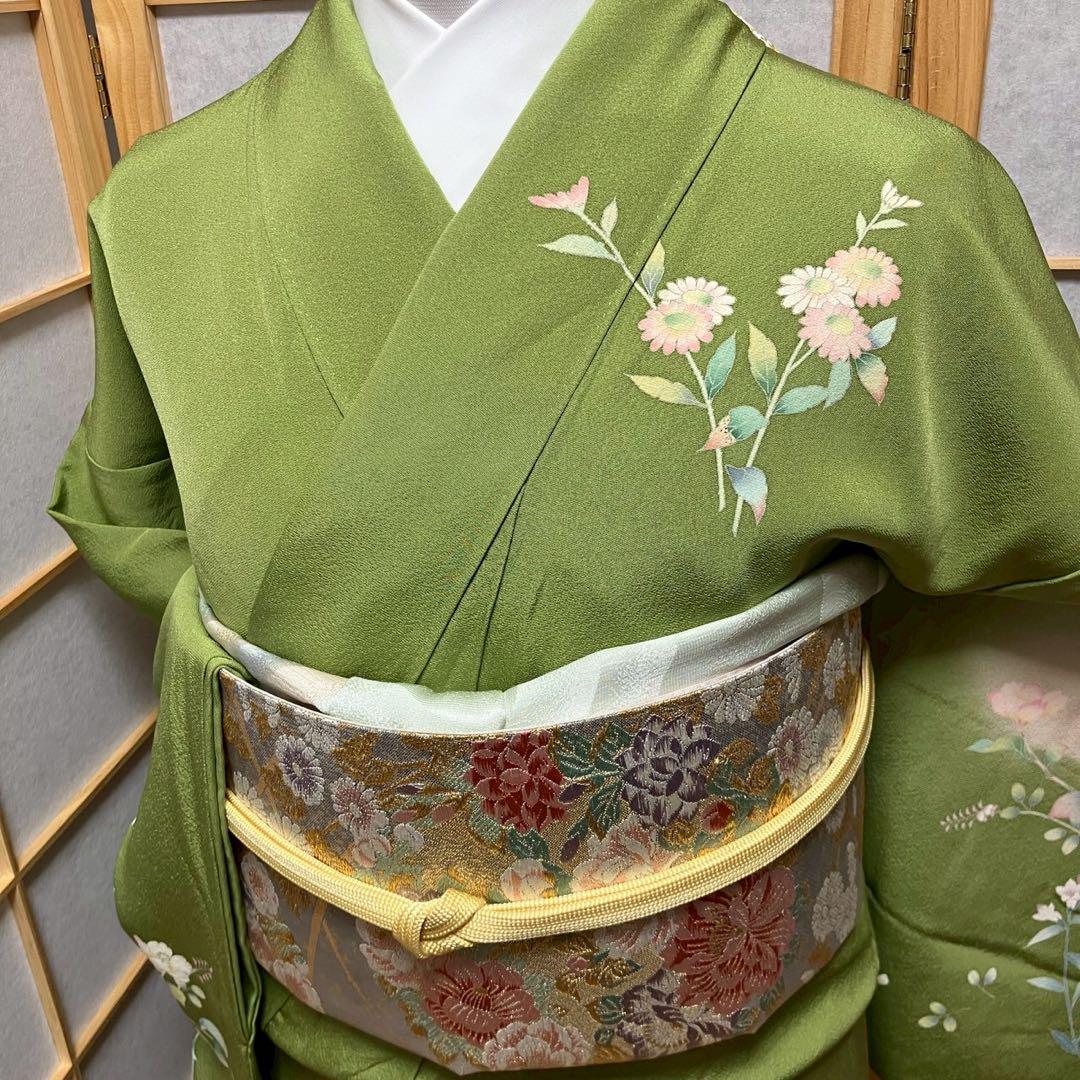 4403# Japanese Kimono Vintage Womens Silk Fabric Robe Kimono only sold