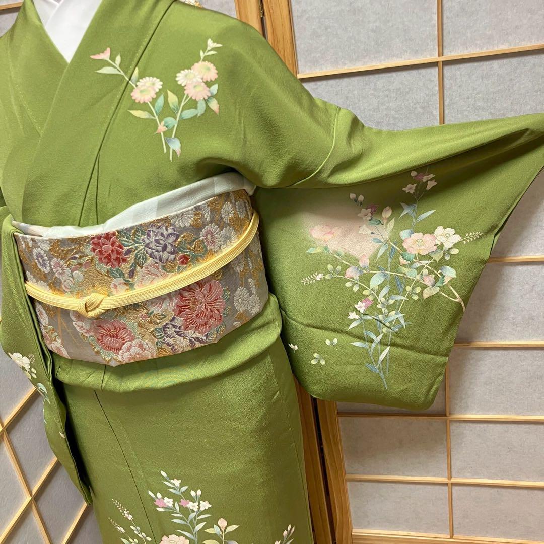 4403# Japanese Kimono Vintage Womens Silk Fabric Robe Kimono only sold