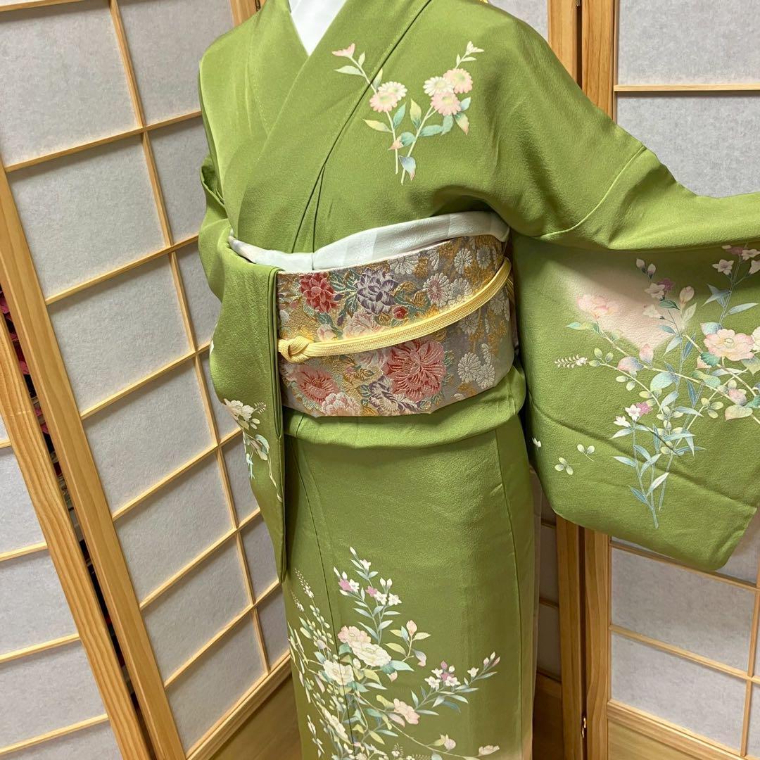 4403# Japanese Kimono Vintage Womens Silk Fabric Robe Kimono only sold