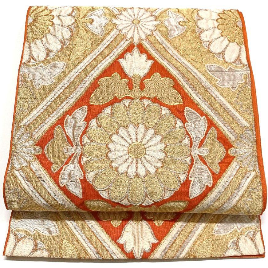 3806# Japanese Vintage Fukuro Obi Belt Kimono Fabric Silk Traditional Untailored