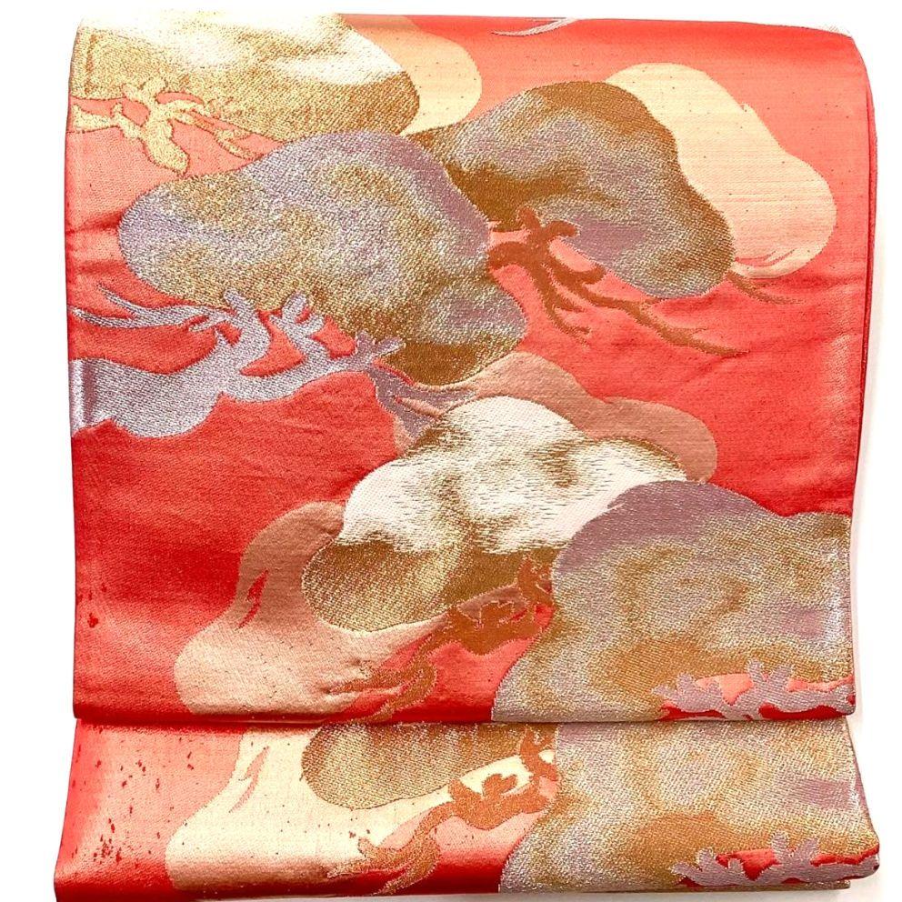 4762# Japanese Vintage Fukuro Obi Belt Kimono Fabric Silk Traditional