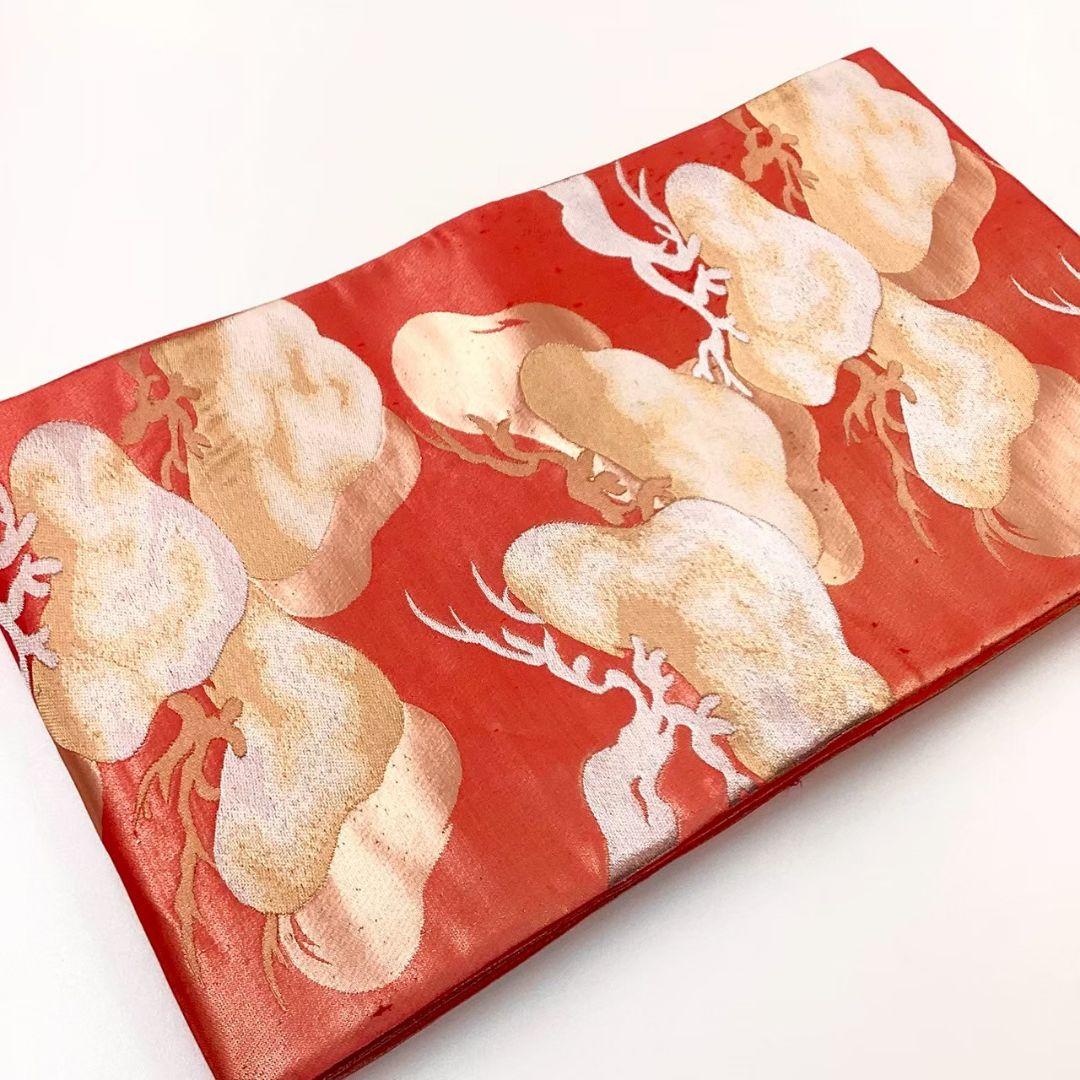 4762# Japanese Vintage Fukuro Obi Belt Kimono Fabric Silk Traditional