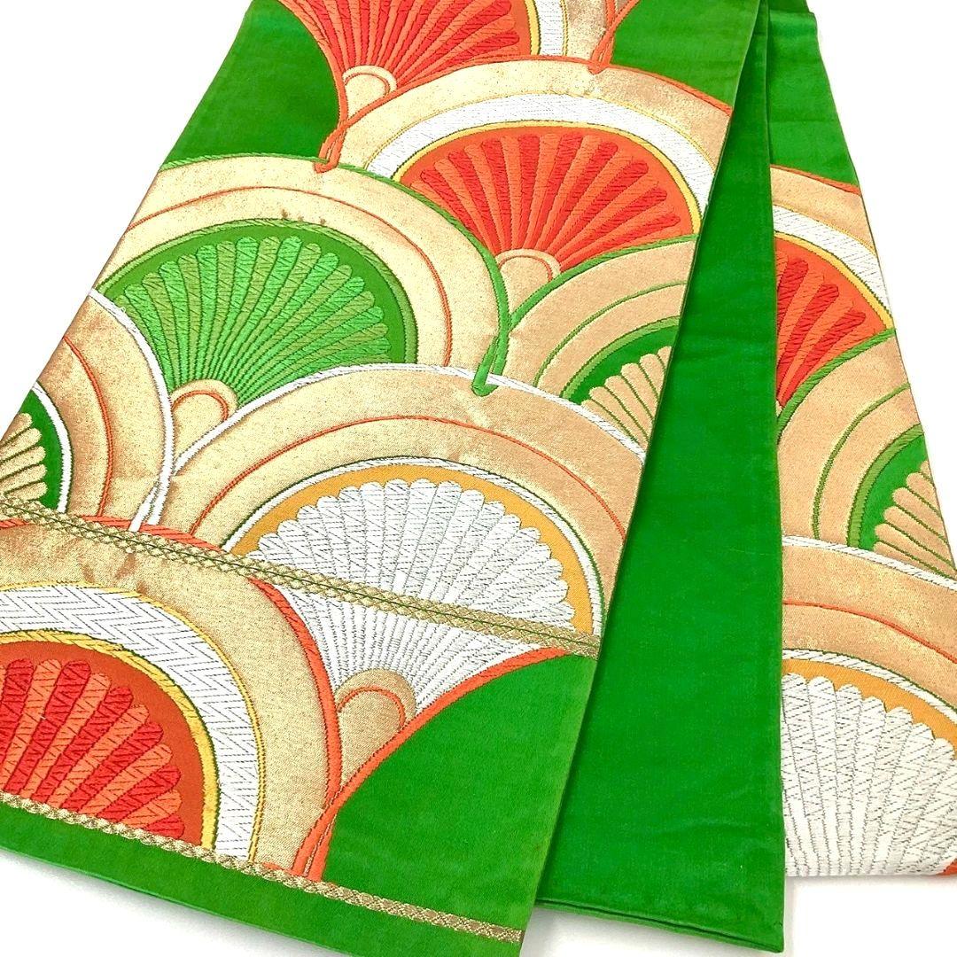 4704# Japanese Vintage Fukuro Obi Belt Kimono Fabric Silk Traditional Embroidery