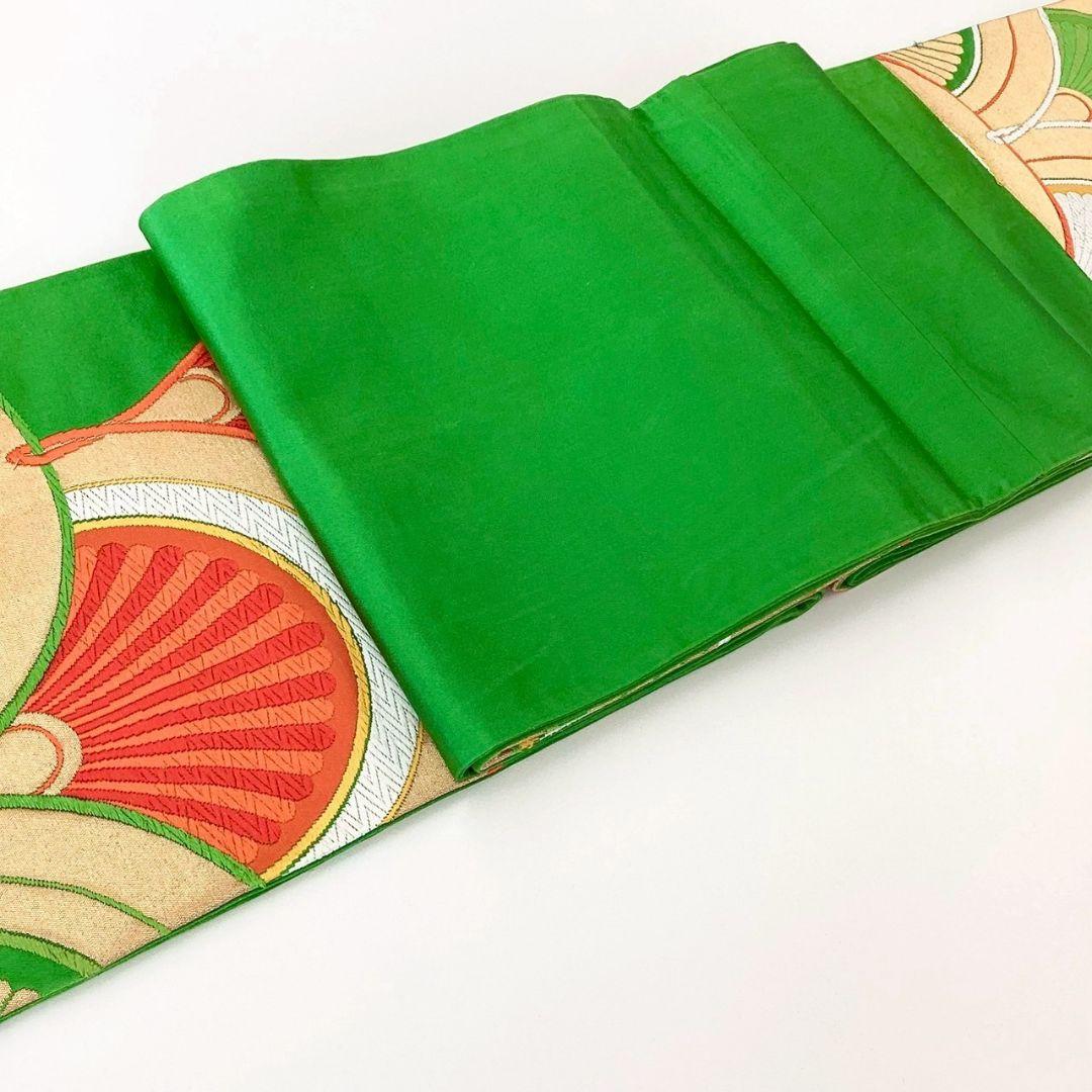 4704# Japanese Vintage Fukuro Obi Belt Kimono Fabric Silk Traditional Embroidery