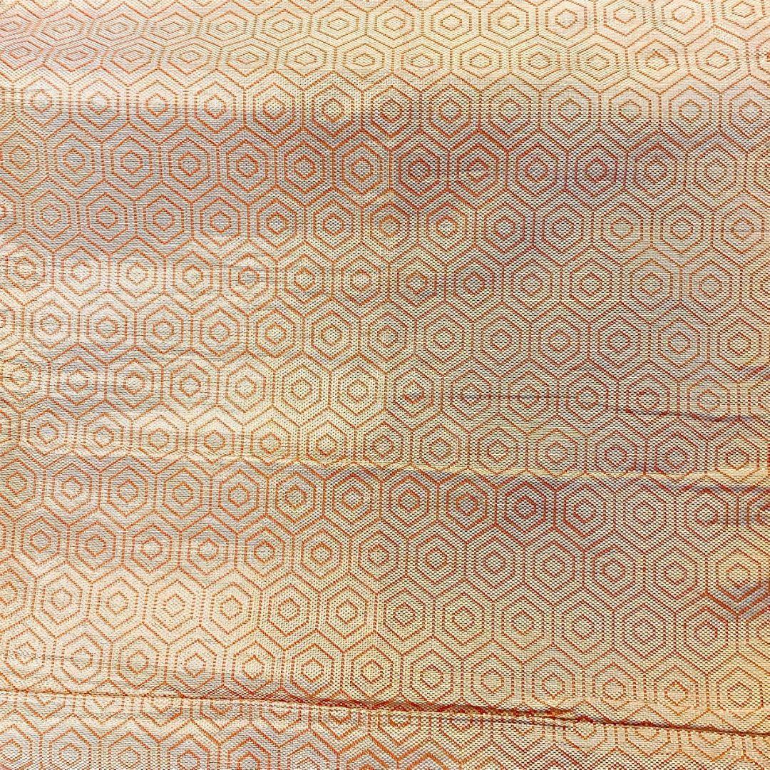4284# Japanese Vintage Fukuro Obi Belt Kimono Fabric Silk Traditional Gold
