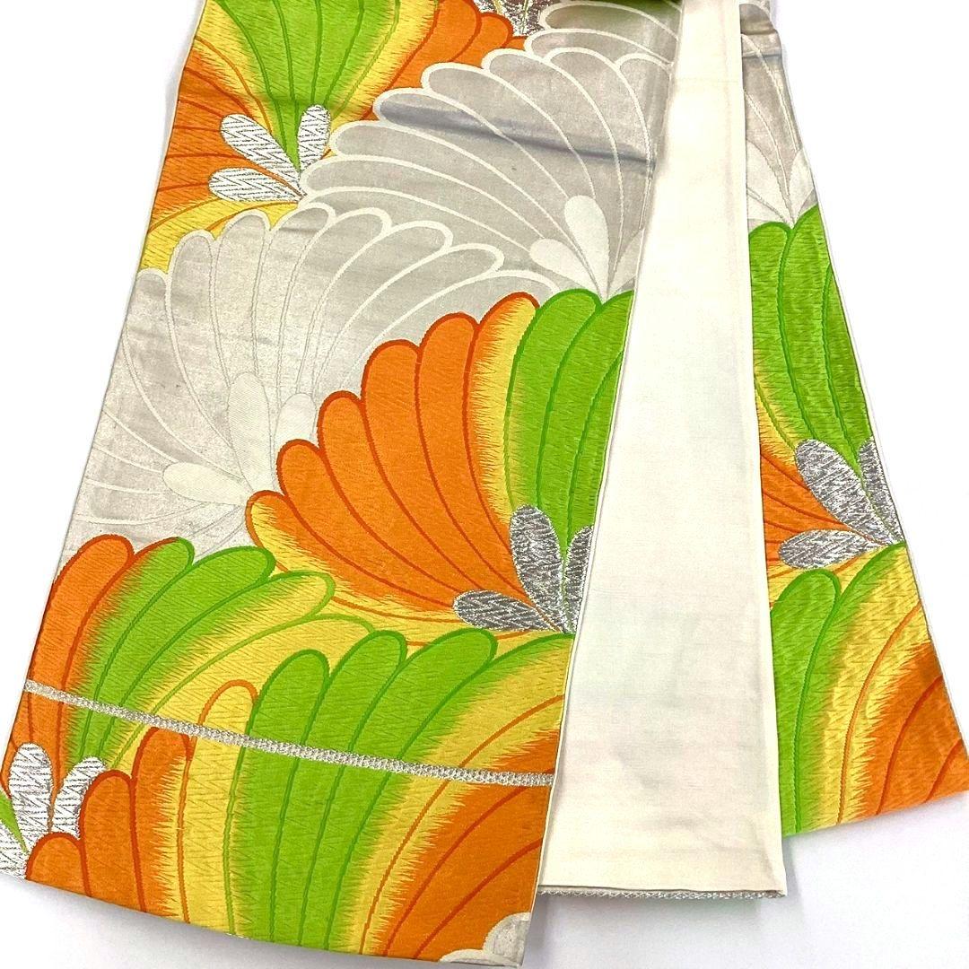 3573# Japanese Vintage Fukuro Obi Belt Kimono Fabric Silk Traditional Embroidery