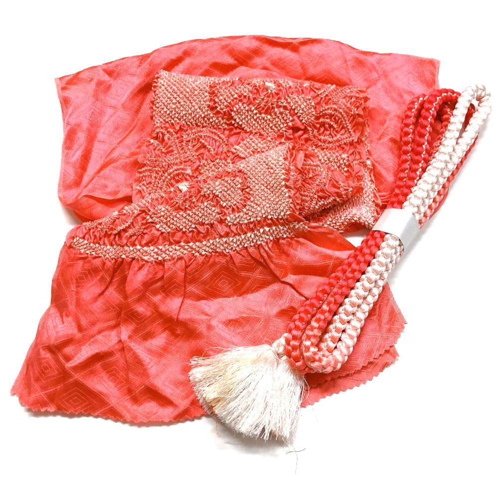3387# Japanese Kimono Accessory Obiage and Obijime 2-piece Set Silk Shibori