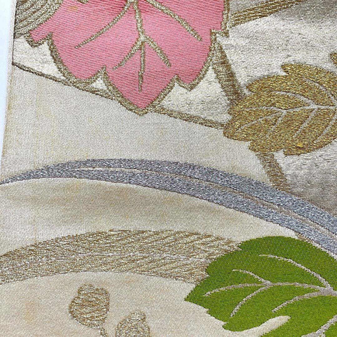 5058# Japanese Vintage Fukuro Obi Belt Kimono Fabric Silk Traditional