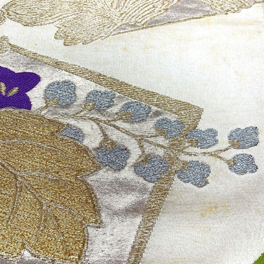 5058# Japanese Vintage Fukuro Obi Belt Kimono Fabric Silk Traditional