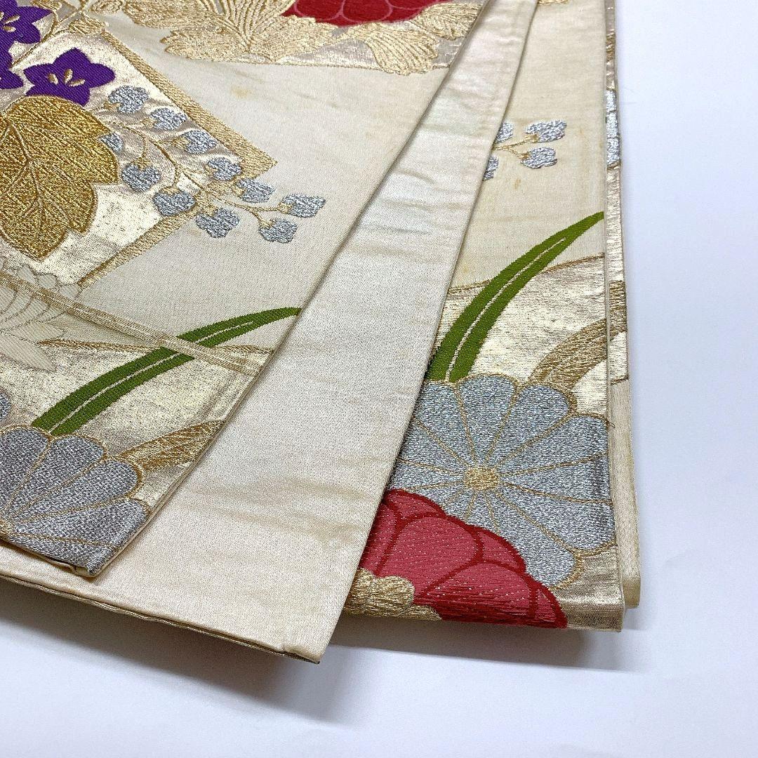 5058# Japanese Vintage Fukuro Obi Belt Kimono Fabric Silk Traditional