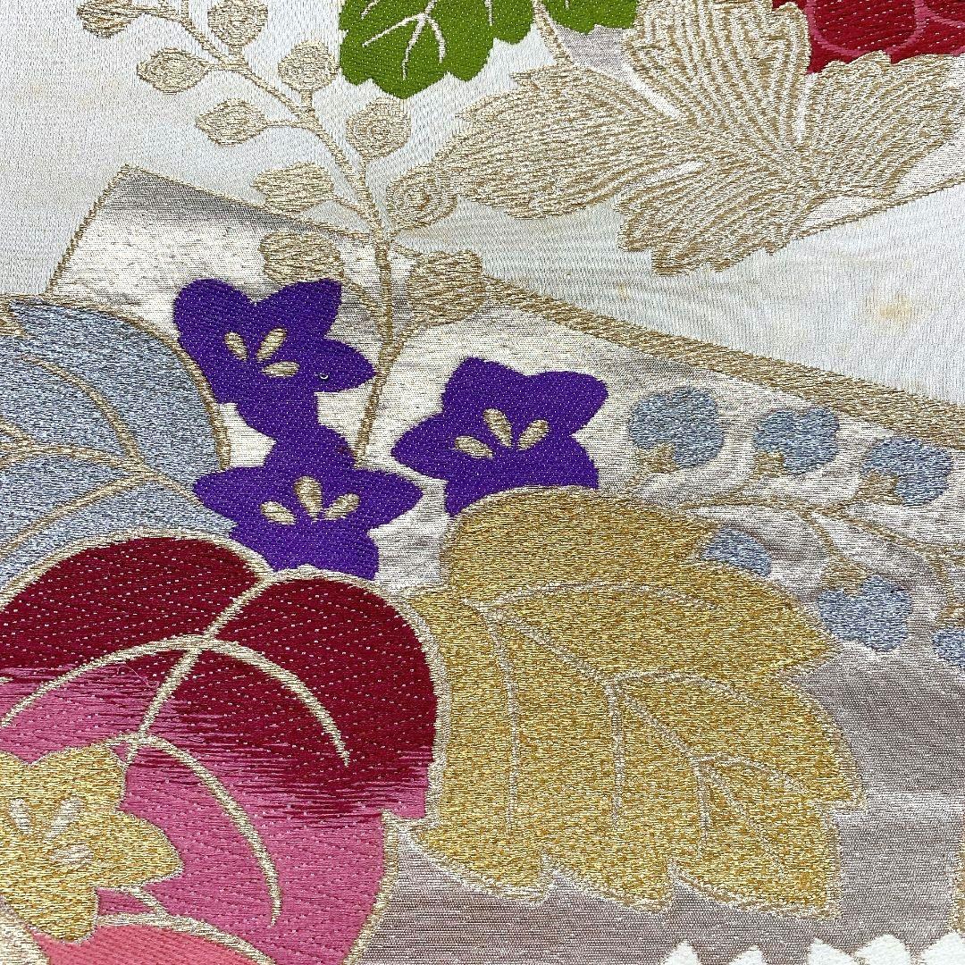 5058# Japanese Vintage Fukuro Obi Belt Kimono Fabric Silk Traditional