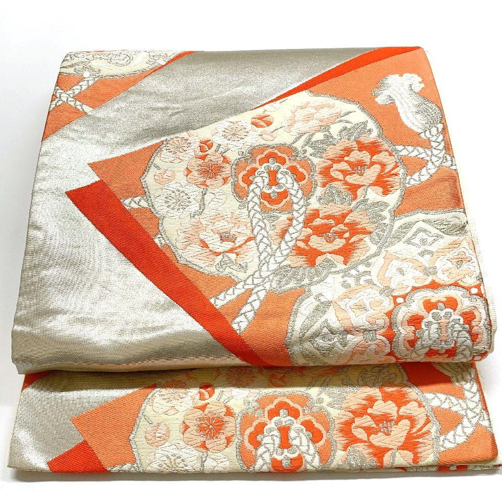 3352# Japanese Vintage Fukuro Obi Belt Kimono Fabric Silk Traditional Embroidery