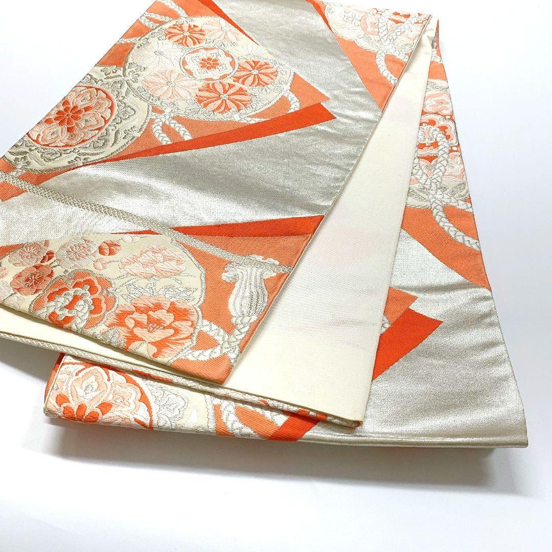 3352# Japanese Vintage Fukuro Obi Belt Kimono Fabric Silk Traditional Embroidery