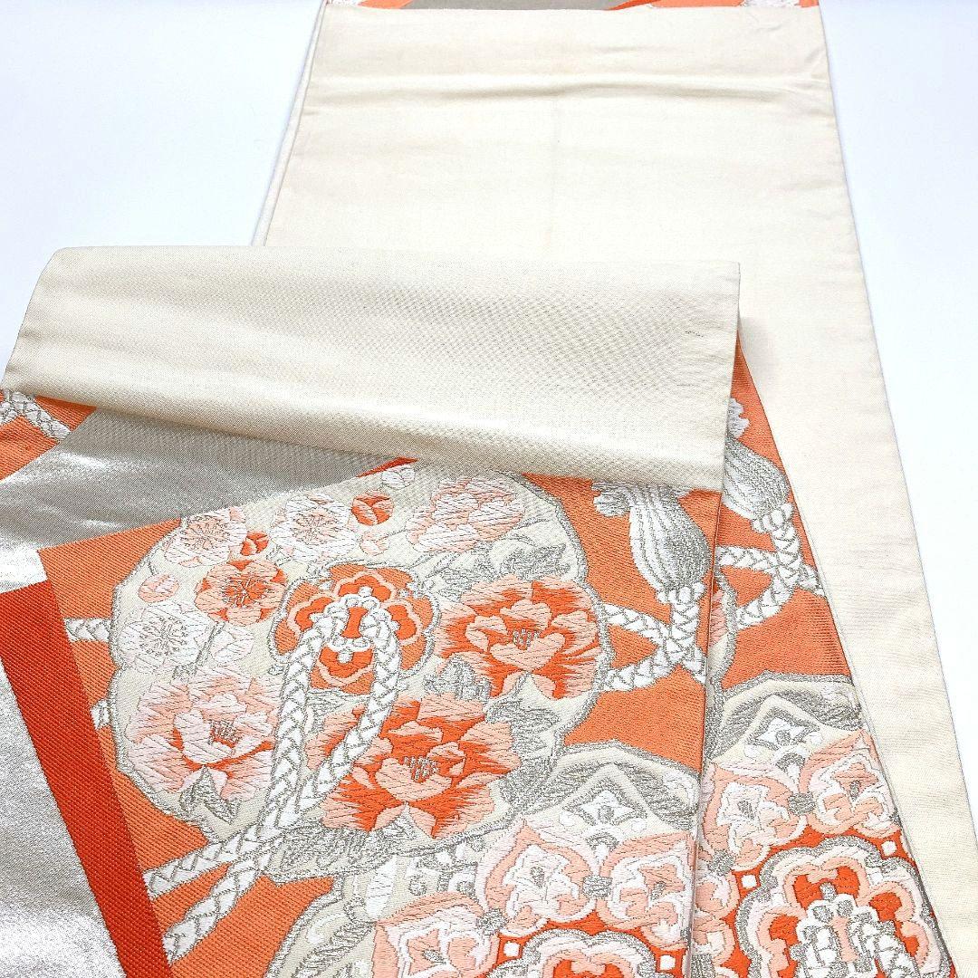 3352# Japanese Vintage Fukuro Obi Belt Kimono Fabric Silk Traditional Embroidery