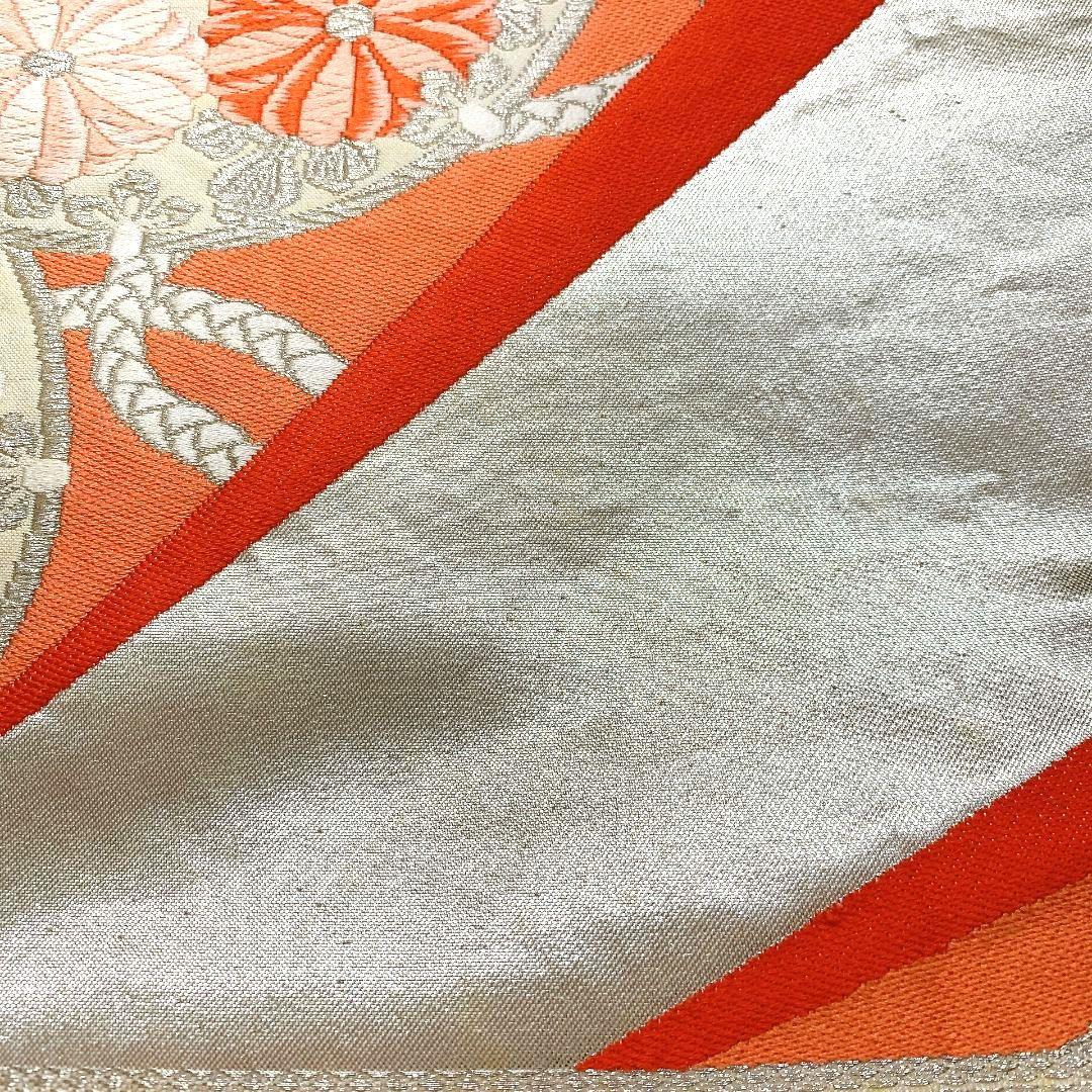 3352# Japanese Vintage Fukuro Obi Belt Kimono Fabric Silk Traditional Embroidery