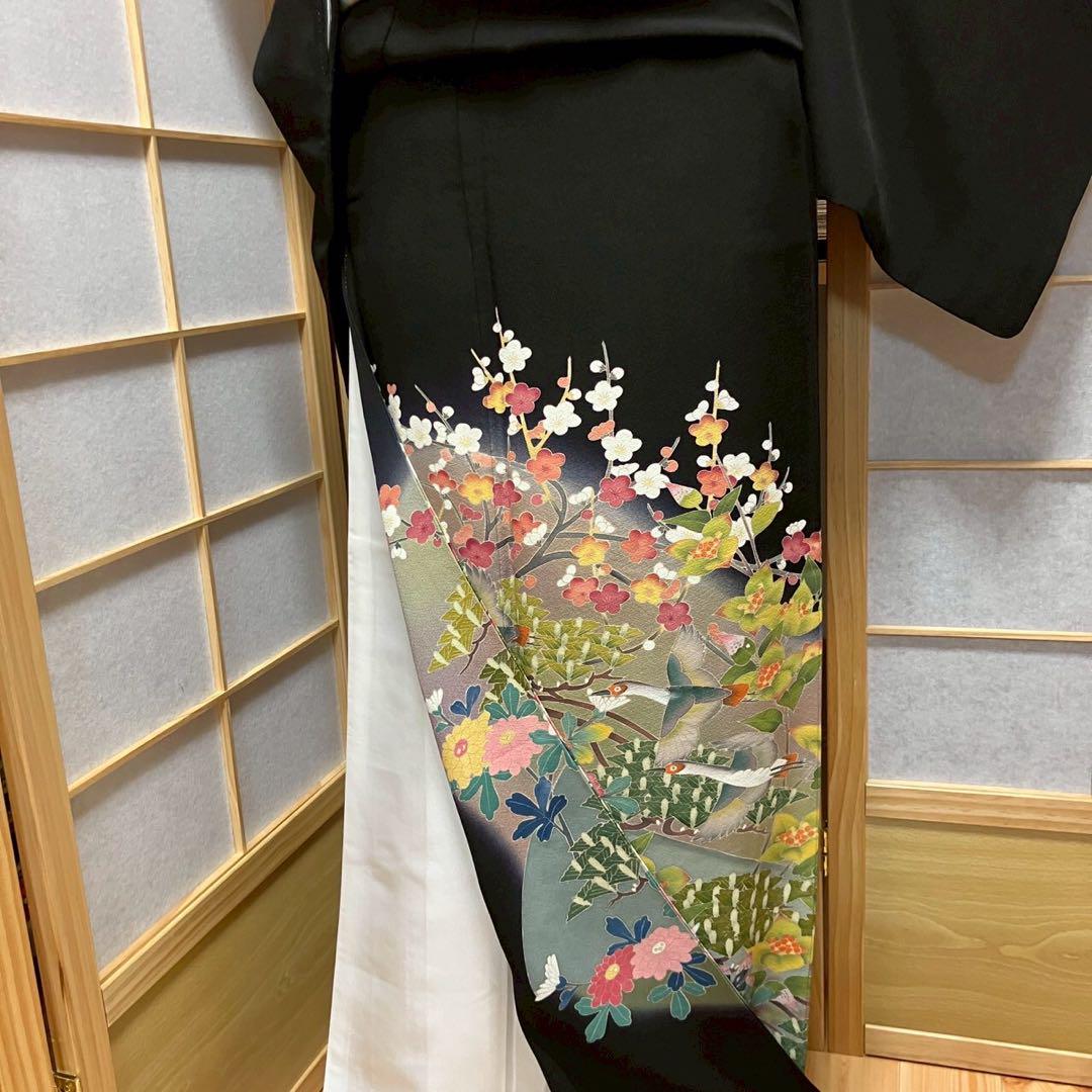 4347# Japanese Tomesode Kimono Vintage Womens Silk Fabric Robe Kimono only sold