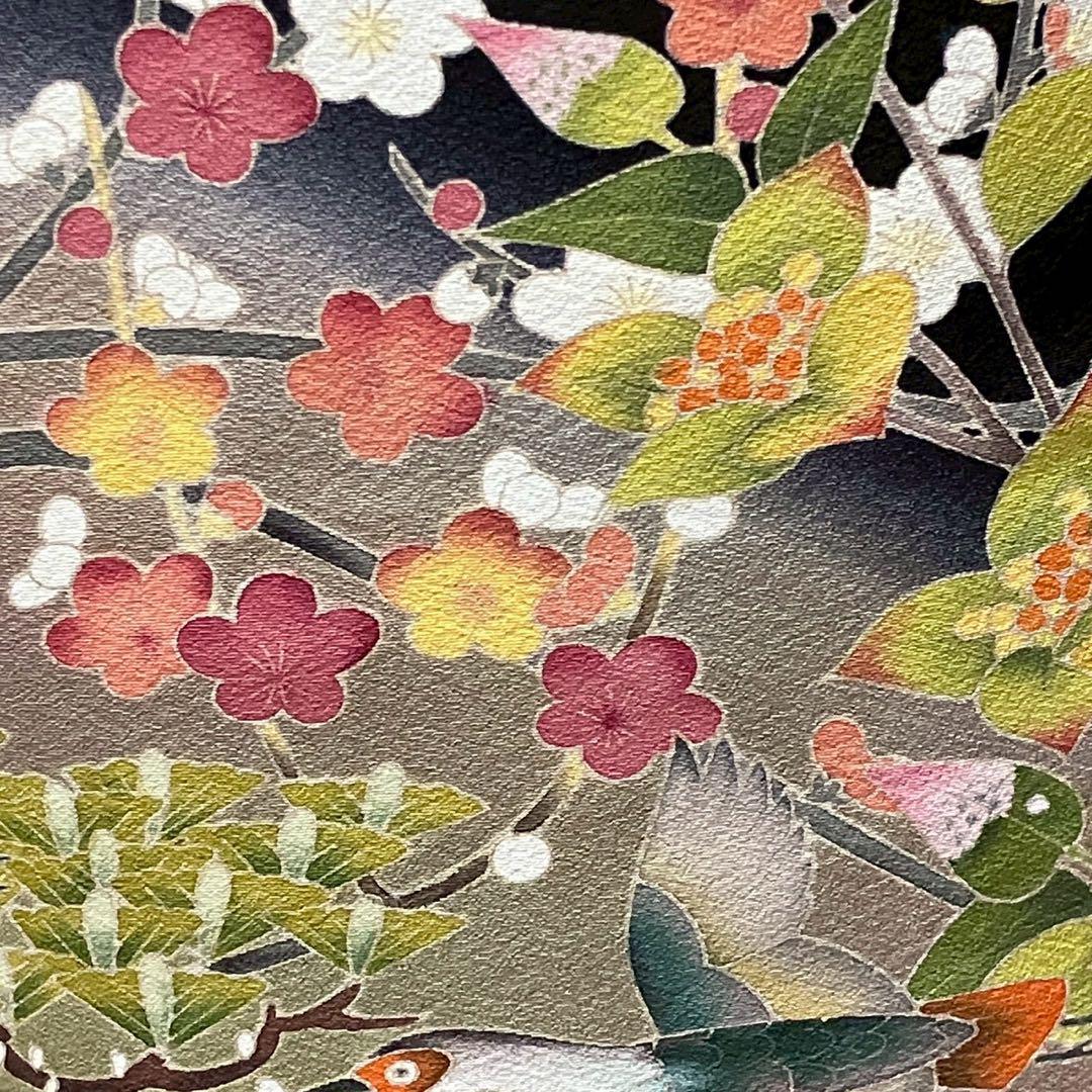 4347# Japanese Tomesode Kimono Vintage Womens Silk Fabric Robe Kimono only sold