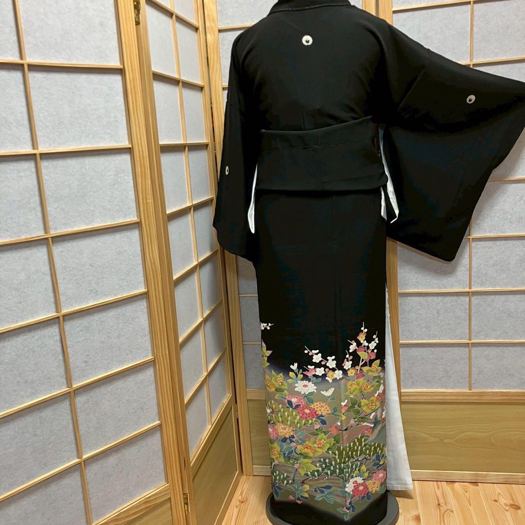 4347# Japanese Tomesode Kimono Vintage Womens Silk Fabric Robe Kimono only sold