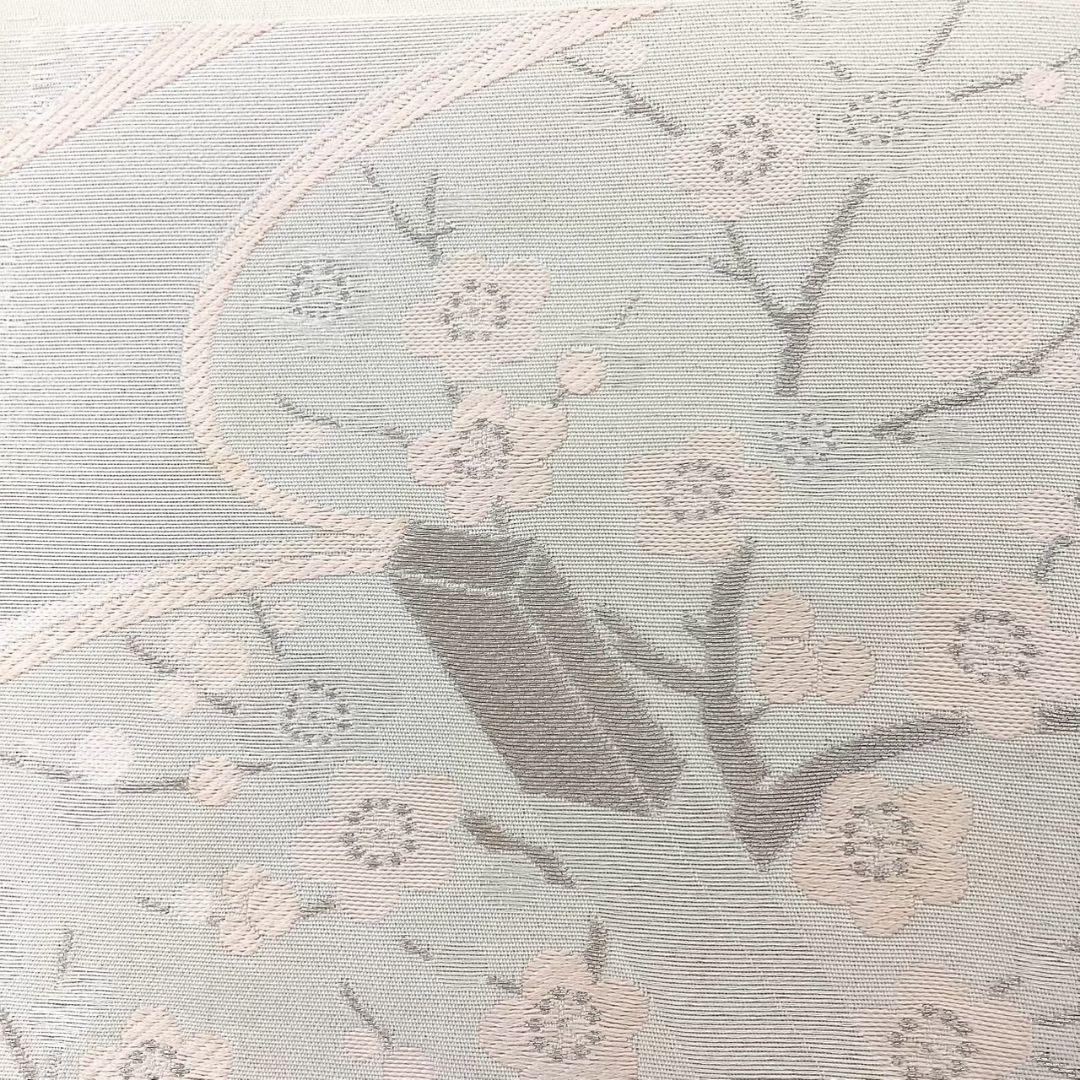 4721# Japanese Vintage Fukuro Obi Belt Kimono Fabric Silk Traditional Silver